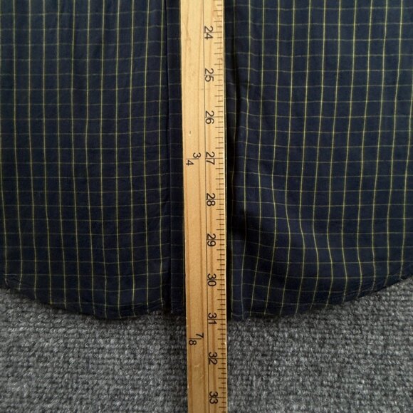 Viyella Green Blue Check Button Up Shirt Medium Cotton USA Made Long Sleeve - Picture 5 of 15